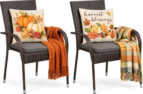 Zestaw brązowych krzeseł ogrodowych 2 szt. K0-T54