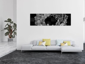 Obraz - czarno - białe szachy (170x50 cm)