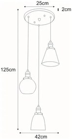 Nowoczesna lampa wisząca z 3 zwisami - S610-Ferva