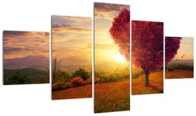 Obraz drzewa w kształcie serca (125x70 cm)