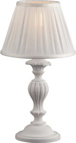 Leonardo Shabby white wooden table lamp, 1 light, with lampshade dm.20 H.43 Ø20 BL180-LT-BCO