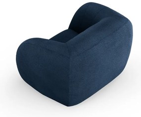 Niebieski fotel z materiału bouclé Essen – Cosmopolitan Design