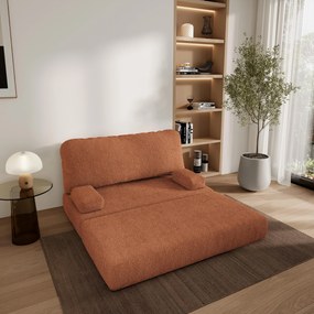 Masseno Sofa piankowa KESTE z funkcją spania, Kanapa z pianki do salonu, Bezmontażowa, Tkanina bucle – Miedziany QUELLE 54