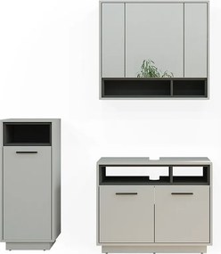 Zestaw mebli łazienkowych szary 80x40x64 beatrice