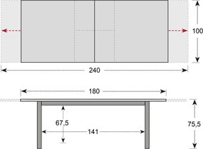 Doppler LIVORNO - ogrodowy stół rozkładany 180/240 x 100 x 75,5 cm - Towar z drobną wadą (N595)