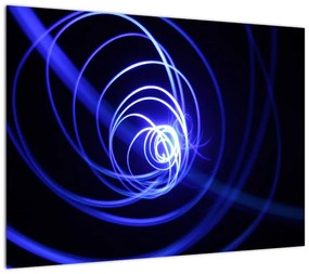 Obraz na szkle - niebieskie spirale (70x50 cm)
