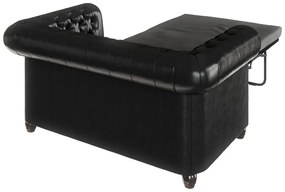 Czarna rozkładana sofa z imitacji skóry 148 cm York – Ropez