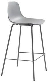 Szary plastikowy hoker (wysokość siedziska 67,5 cm) Whitby – Unique Furniture