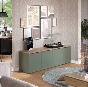 Ściana w salonie zielony 80x40x50 wido