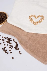 Ręczniki kuchenne HEART, 2 szt Kremowy / Mustard Zestaw (2szt., 40x60 cm)