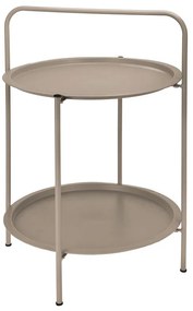 Metalowy stolik pomocniczy VARIO średnica 50 cm, beżowy
