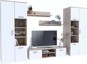 Meblościanka biała + dąb sonoma P5-M05