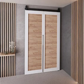 Drzwi Przesuwne QUDIO M1 Biały + Dąb Craft Złoty 100