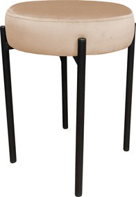 Taboret DIOR stelaż metalowy tkanina Welur : Kolor Stelaża - Czarny , Kolor tkaniny - VELVET - MG06, Typ tkaniny - Velvet