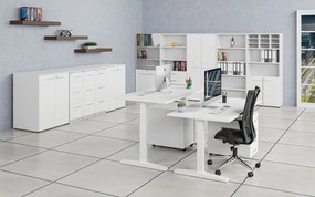 Szafa biurowa z drzwiami niskimi PRIMO WHITE, 800 x 500 x 1781 mm, biały