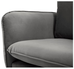 Ciemnoszara aksamitna sofa Cosmopolitan Design Vienna, 160 cm