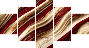 Obraz - Złoto - biała tekstura (125x70 cm)