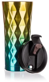 Banquet Kubek podróżny z podwójnymi ściankami GINSTER 450 ml, złoto-niebieski