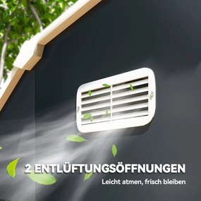 Outsunny Domek narzędziowy do ogrodu, odporny na warunki atmosferyczne, 2 okna, 2 drzwi, 238 x 132 x 198,5 cm, Ciemnoszary