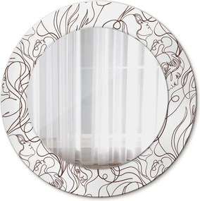 Lustro dekoracyjne okrągłe Sztuka linie