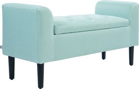 HOMCOM Ławka z miejscem do przechowywania, polsterbank, wytrzymuje do 130 kg, wygląd lnu, drewno kauczukowe, 116 x 44 x 58 cm, Zielony