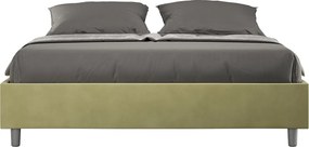 Łóżko wyposażone w stelaż z listwami tapicerowane 160x200 microfibra Zielony Azelia
