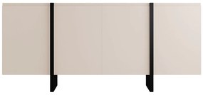 Komoda 4-drzwiowa z MDF - Beżowy i Czarny - LUVONIA