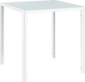 HOMCOM Kwadratowy Stół dla 4 Osób, Blat z Hartowanego Szkła, do Kuchni i Jadalni, 75 x 75 x 75 cm, Biały