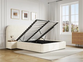Łóżko ze skrzynią i szafkami nocnymi 160 x 200 - Bukla - Biały - ESTERIA marki Maison Céphy