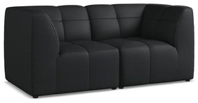 Czarna sofa z imitacji skóry 180 cm Aloha – Makamii