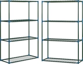 Outsunny Stojak na rośliny, zestaw 2 szt, po 4 półki, możliwość łączenia lub osobnego używania, stal, zielony, 70 x 27 x 110 cm