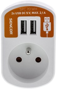 Retlux RPC 70 WH Gniazdo biały, 2x Sencor USB