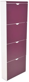 Fioletowa metalowa uchylna szafka na buty 51x138x16 cm – Household Pleasure