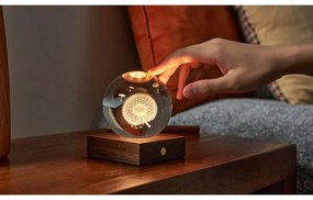 Ciemnobrązowa lampa stołowa ze ściemniaczem i szklanym kloszem (wys. 12 cm) Amber – Gingko