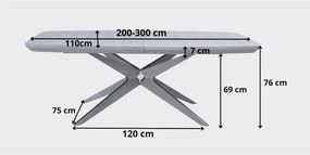 Stół rozkładany SOLIDO Brązowy do Salonu Jadalni 200-300 x 110 x 76 cm, Prostokątny