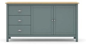 Szarozielona komoda z litego drewna sosnowego 150x80x40 cm Misti – Marckeric