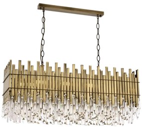 Żyrandol na łańcuchu CRYSTALLINE 8xE27/40W/230V mosiądz