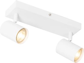 Nowoczesna lampa sufitowa biała 2-punktowa regulowana prostokątna - Jeana