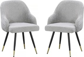 Zestaw 2 krzeseł z tkaniny "Harmony" - 54 x 57 x 90 cm - Beżowy