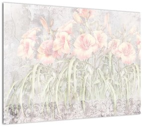 Obraz na szkle - Freska lilii (70x50 cm)
