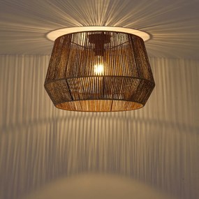 Czarna lampa sufitowa z brązowym papierowym kloszem 50/50/30 - Combi