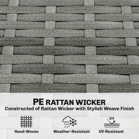 Outsunny Fotel rattanowy z poduszką, wyściełany fotel ogrodowy z polirattanu, fotel wiklinowy do 120 kg | Aosom PL