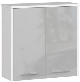 Wisząca szafka łazienkowa biały + metalik połysk L9-W51