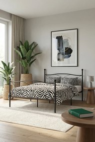 Czarne metalowe łóżko małżeńskie 180x200 cm W5-Z46