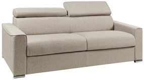Kanapa rozkładana 4-osobowa VIZIR typu express z tkaniny – kolor beżowy – pow. spania z szerokimi listewkami 160 cm – materac 22 cm z pamięcią kształtu