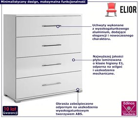 Biała komoda z 4 szufladami A6-B53