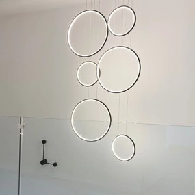 Designerska lampa wisząca Ledowe Okręgi No.8 In 90 cm