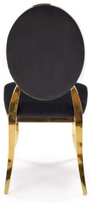 Krzesło tapicerowane K556 VELVET czarne/złote HALMAR
