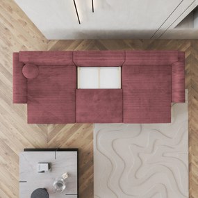 Masseno Narożnik FENTO z funkcją spania i pojemnikiem na pościel Narozniki U, Rozkładana sofa - Pudrowy róż, TILIA 62