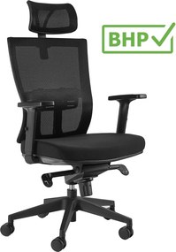 Ergonomiczny fotel obrotowy Link, zgodny z normą BHP